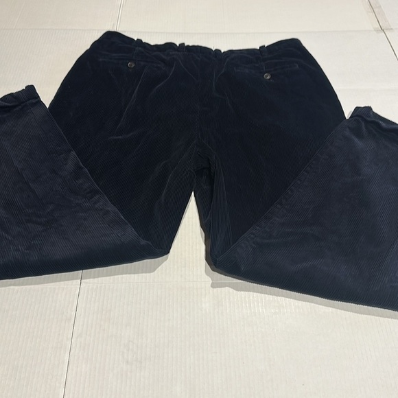 Brooks Brothers Elliot dark navy Pants pockets front back 100 % cotton corduroy - Picture 10 of 12